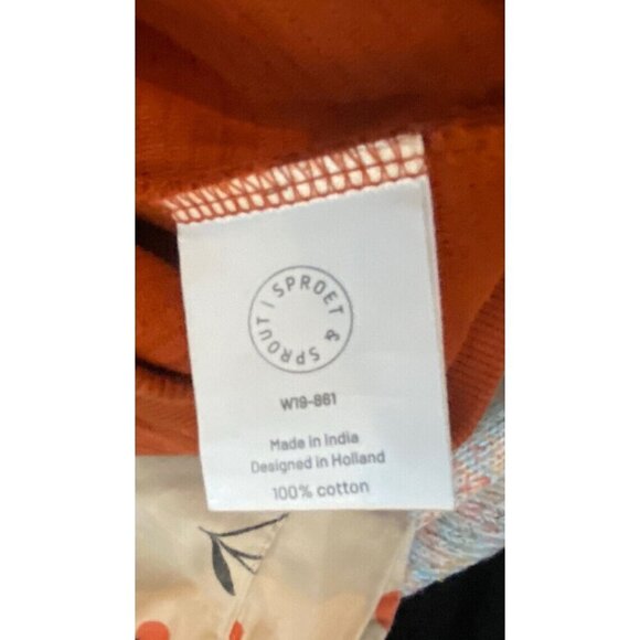 Sproet & Sprout Ribbed Shirt Night Jungle Orange Black Size 5/6 Long Sleeves - Picture 6 of 7